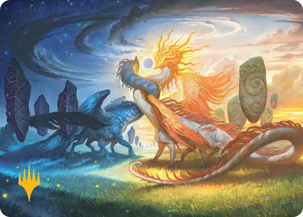 Celestial Reunion Art Card (19/54) (Gold-Stamped Planeswalker Symbol) [Lorwyn Eclipsed Art Series] | Devastation Store