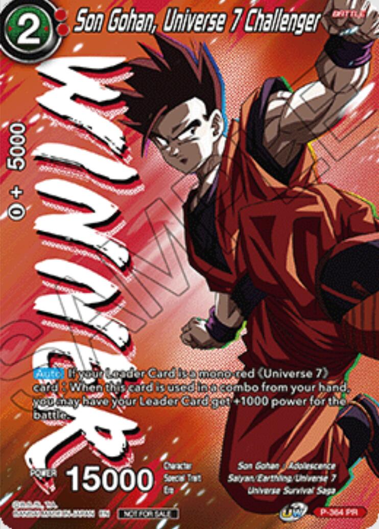 Son Gohan, Universe 7 Challenger (Ultra-Bout Series Tournament Pack Vol.1) (Winner) (P-364) [Tournament Promotion Cards] | Devastation Store