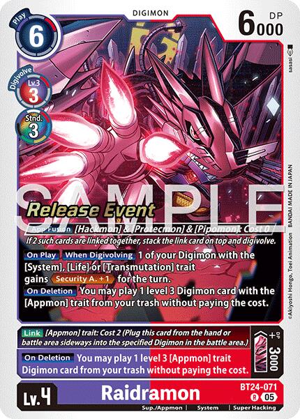 Raidramon [BT24-071] [Time Stranger Release Events Cards] | Devastation Store