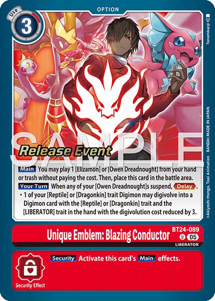 Unique Emblem: Blazing Conductor [BT24-089] [Time Stranger Release Events Cards] | Devastation Store