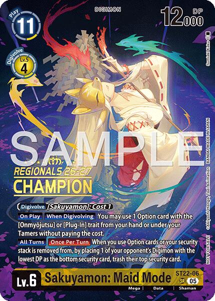 Sakuyamon: Maid Mode [ST22-06] (Regionals 26-27 Season 1 Champion) [Starter Deck: Amethyst Mandala Advanced Deck Set] | Devastation Store