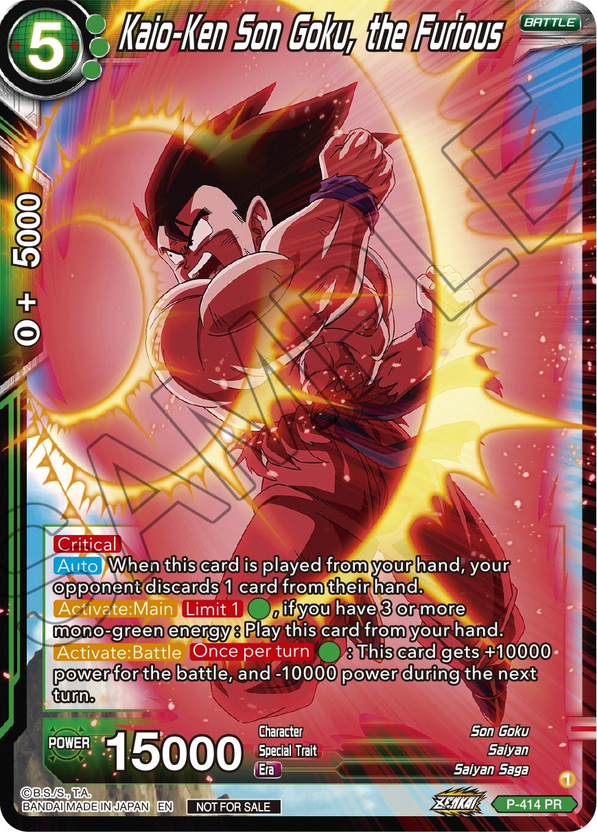 Kaio-Ken Son Goku, the Furious (Zenkai Series Tournament Pack Vol.1) (P-414) [Tournament Promotion Cards] | Devastation Store