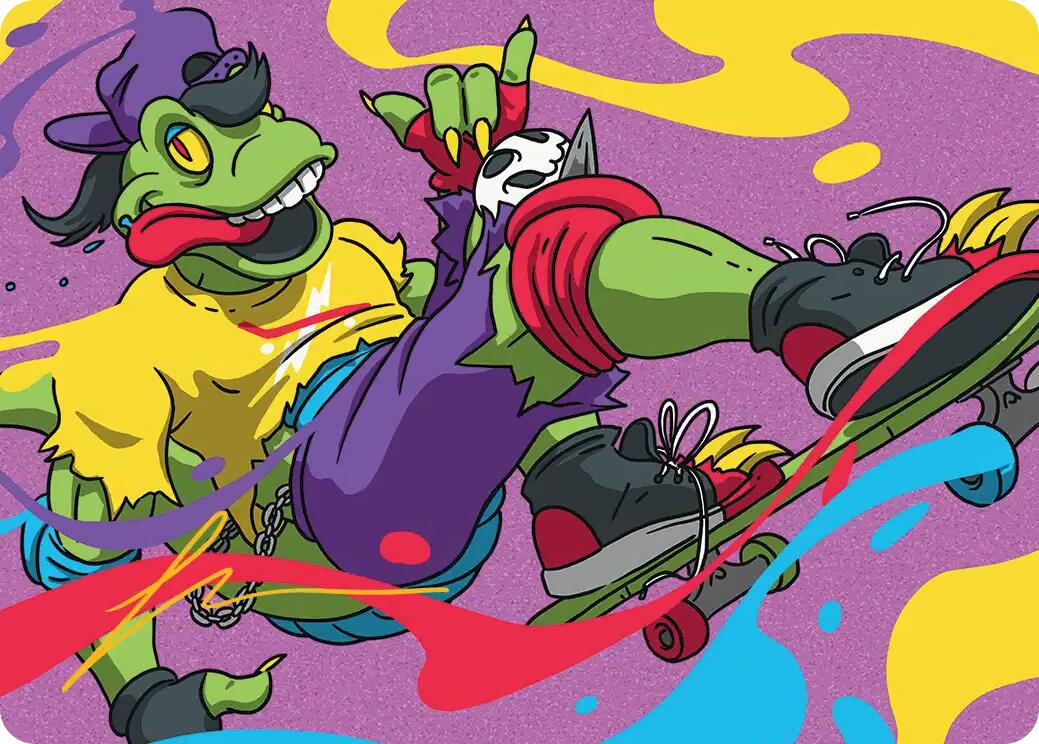 Mondo Gecko Art Card (Gold-Stamped Signature) [Teenage Mutant Ninja Turtles Art Series] | Devastation Store