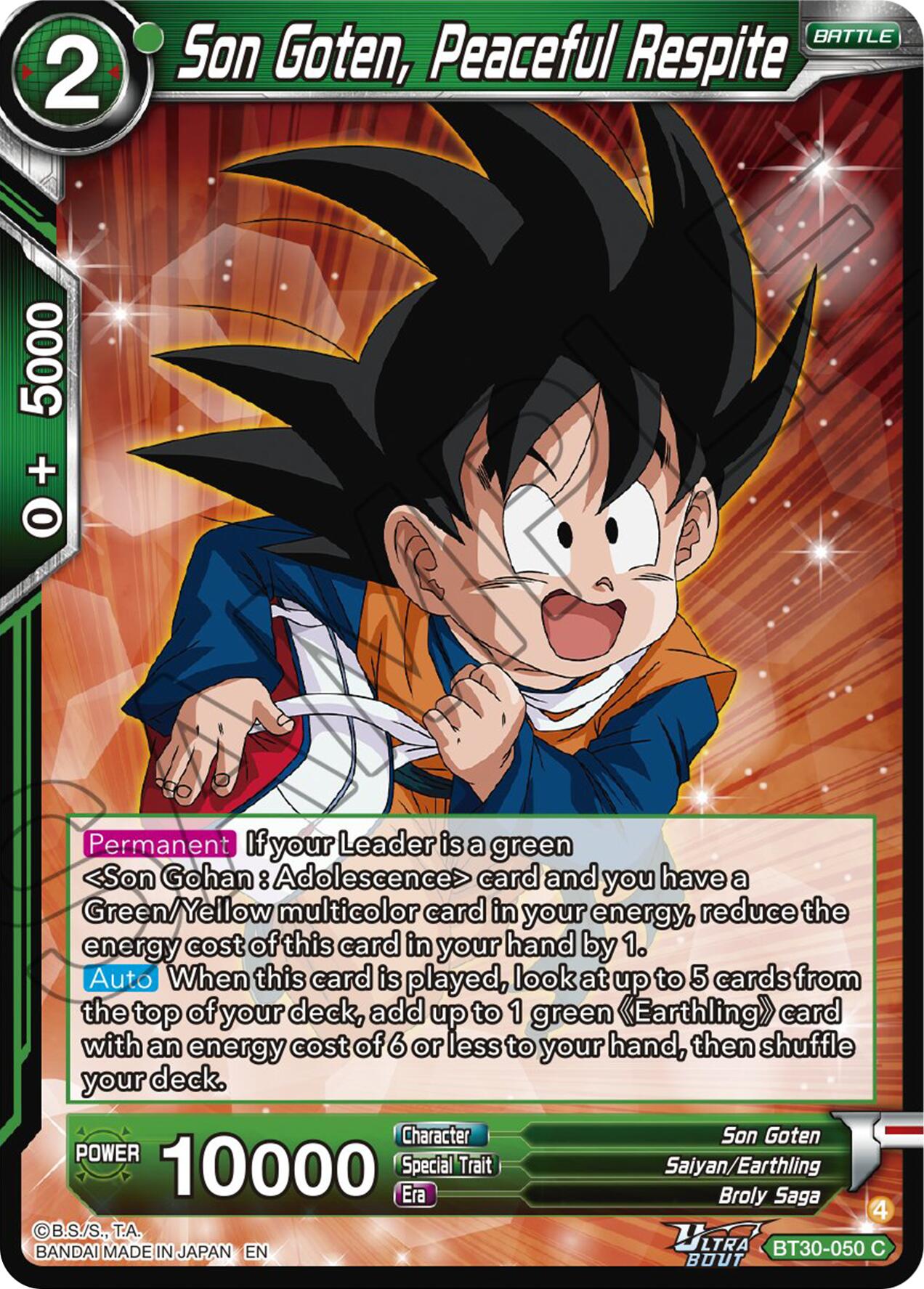 Son Goten, Peaceful Respite (BT30-050) [Three Glorious Fighters] | Devastation Store