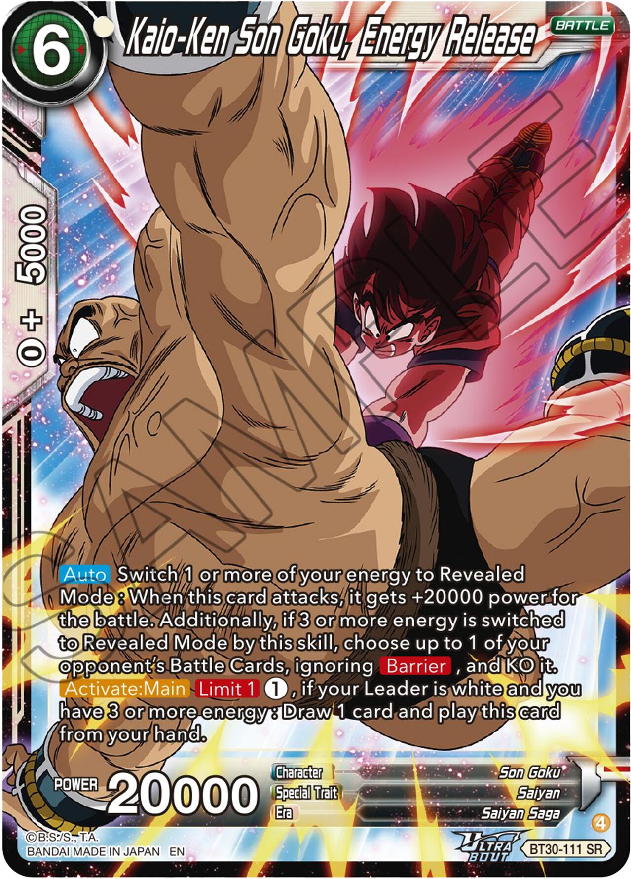 Kaio-Ken Son Goku, Energy Release (BT30-111) [Three Glorious Fighters] | Devastation Store