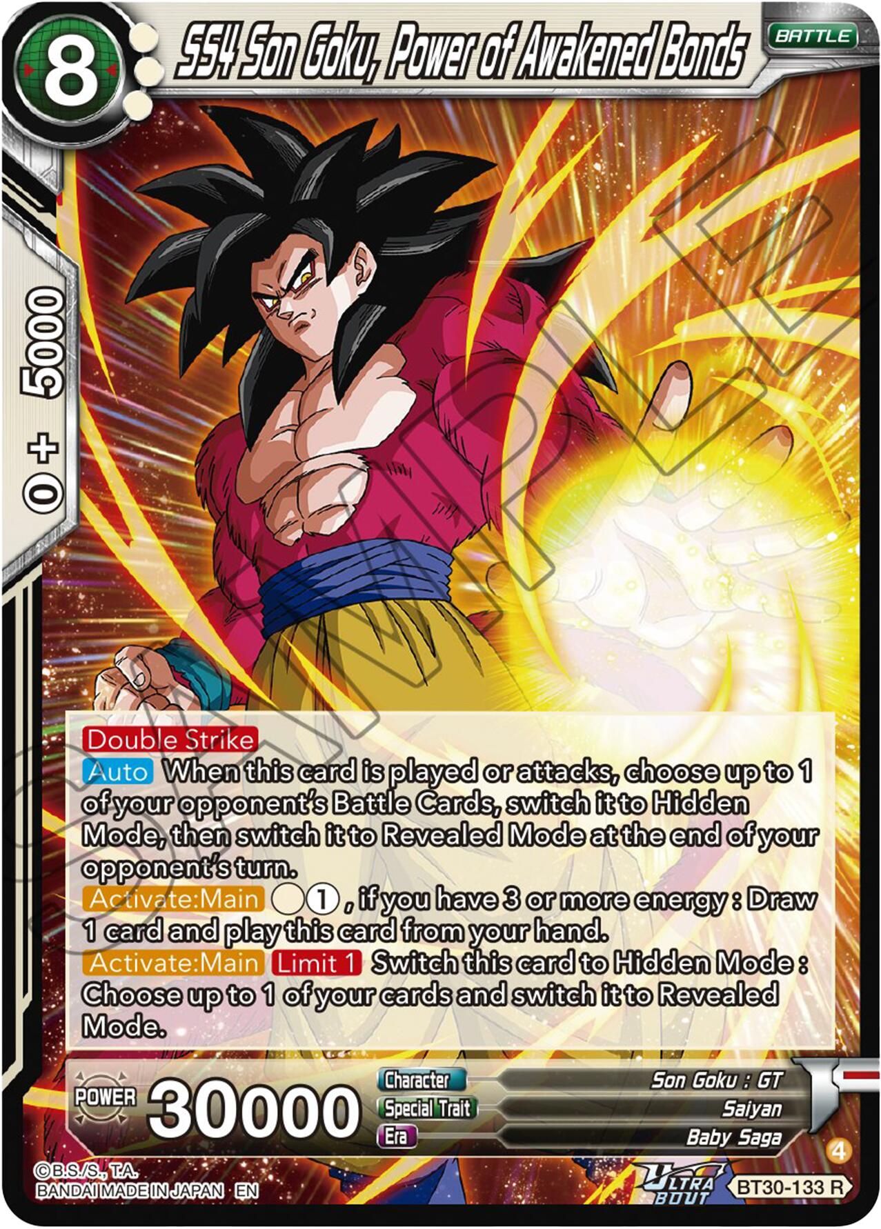 SS4 Son Goku, Power of Awakened Bonds (BT30-133) [Three Glorious Fighters] | Devastation Store