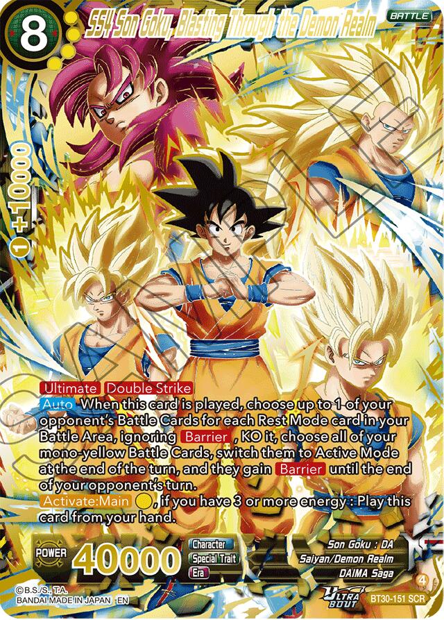 SS4 Son Goku, Blasting Through the Demon Realm (SCR) (BT30-151) [Three Glorious Fighters] | Devastation Store