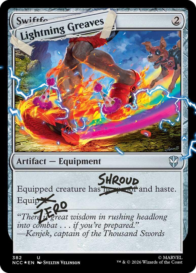 Lightning Greaves (382) (Pool Party Foil) [Secret Lair Drop Series] | Devastation Store