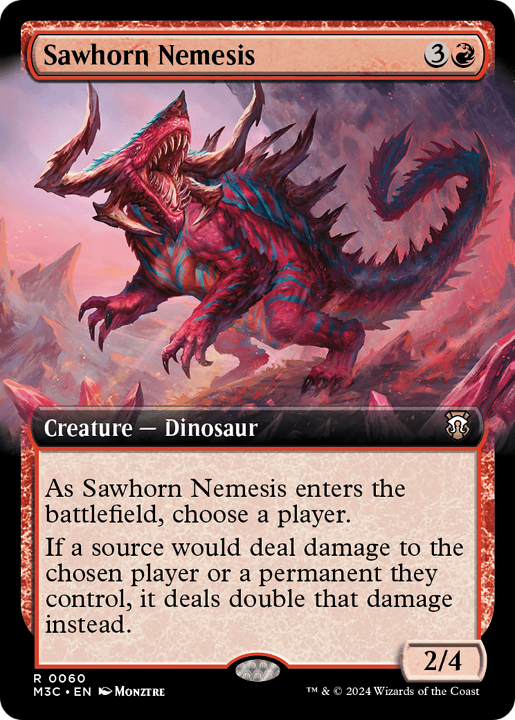 Sawhorn Nemesis (Extended Art) (Ripple Foil) [Modern Horizons 3 Commander] | Devastation Store