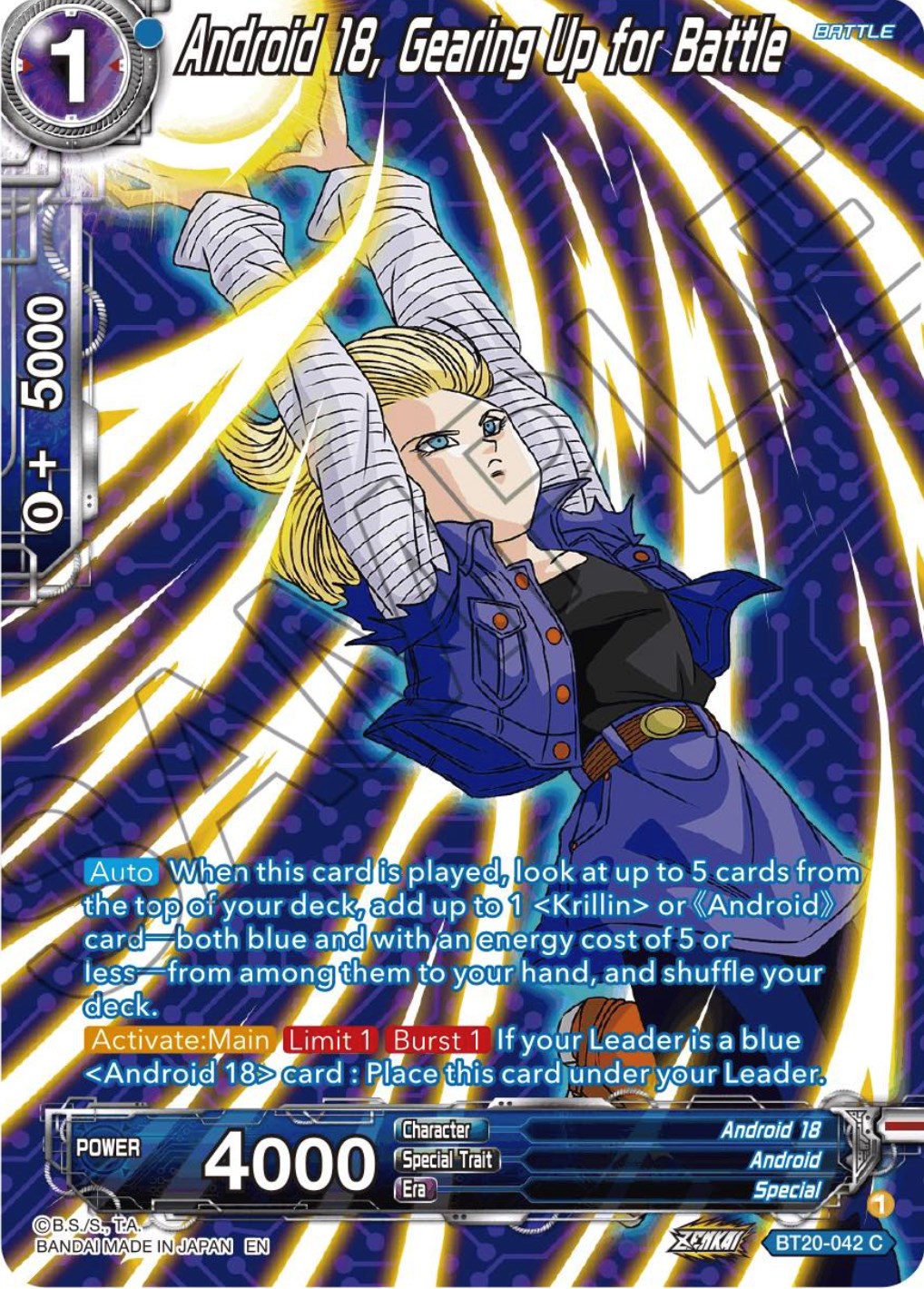 Android 18, Gearing Up for Battle (Silver Foil) (BT20-042) [Power Absorbed] | Devastation Store