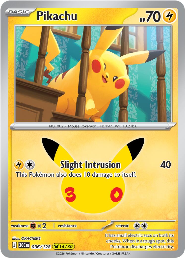 Pikachu (036/128) [Mega Evolution: 30th Celebration] | Devastation Store