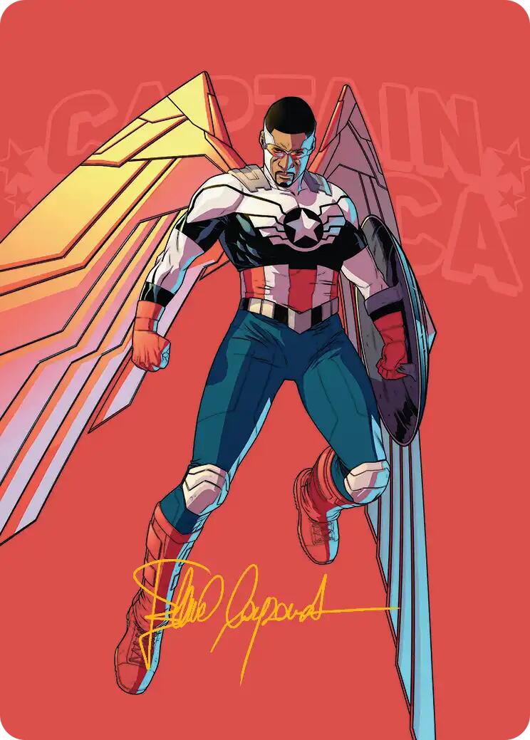 Captain America, Wings of Freedom Art Card (22/45) (Gold-Stamped Signature) [Marvel Super Heroes Art Series] | Devastation Store