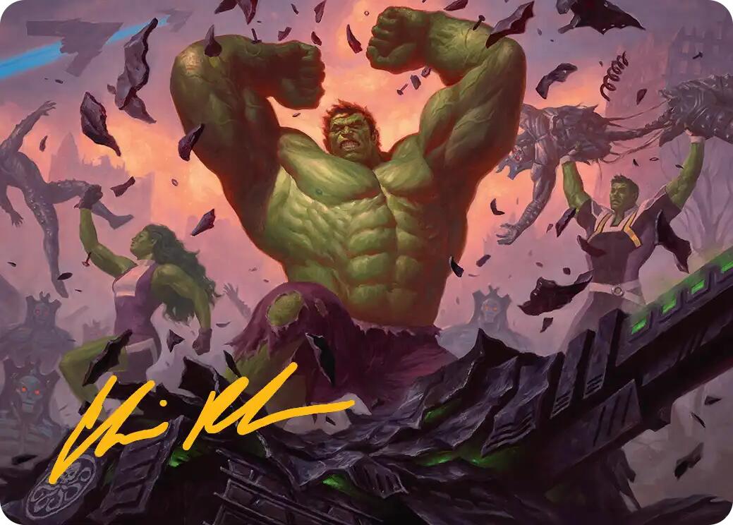 HULK SMASH! Art Card (Gold-Stamped Signature) [Marvel Super Heroes Art Series] | Devastation Store
