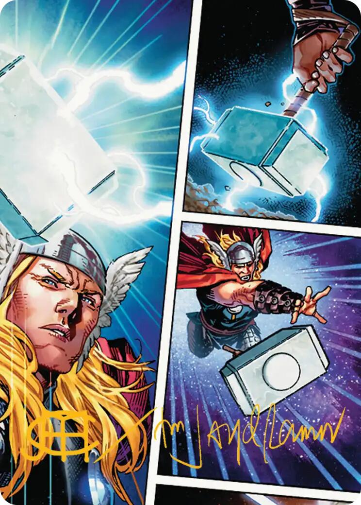 Mjolnir, Hammer of Thor Art Card (Gold-Stamped Signature) [Marvel Super Heroes Art Series] | Devastation Store