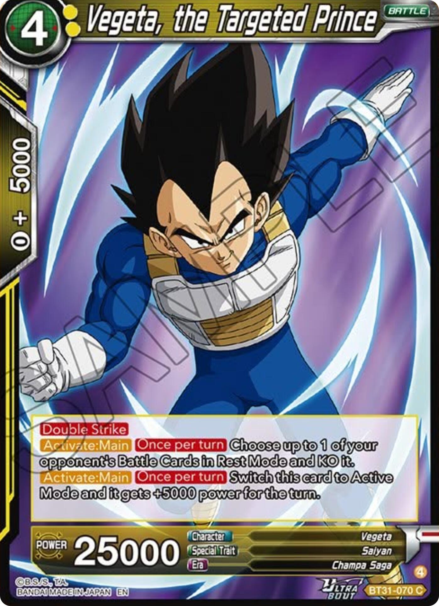 Vegeta, the Targeted Prince (BT31-070) [Impact Beyond Dimensions] | Devastation Store