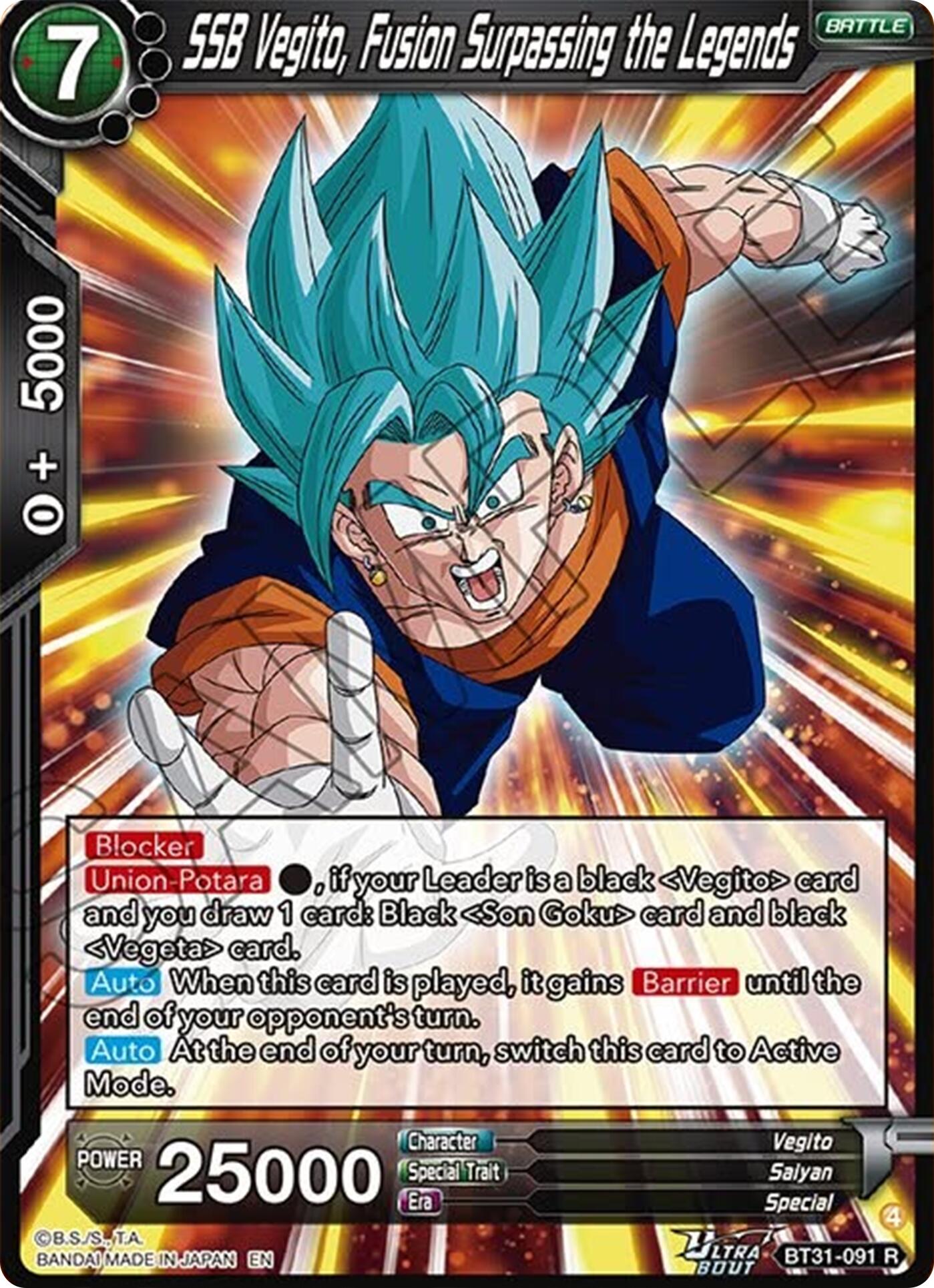 SSB Vegito, Fusion Surpassing the Legends (BT31-091) [Impact Beyond Dimensions] | Devastation Store