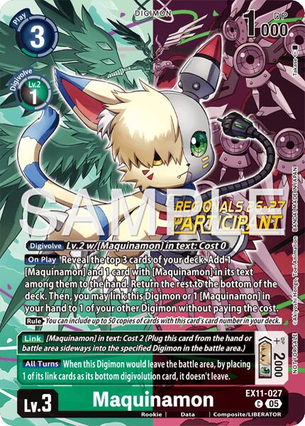 Maquinamon [EX11-027] (Regionals 26-27 Season 2 Participant) [Dawn of Liberator] | Devastation Store