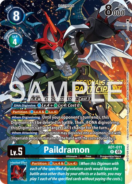 Paildramon [AD1-011] - AD1-011 (Regionals 26-27 Season 2 Participant) [Advanced Booster Digimon Generation] | Devastation Store