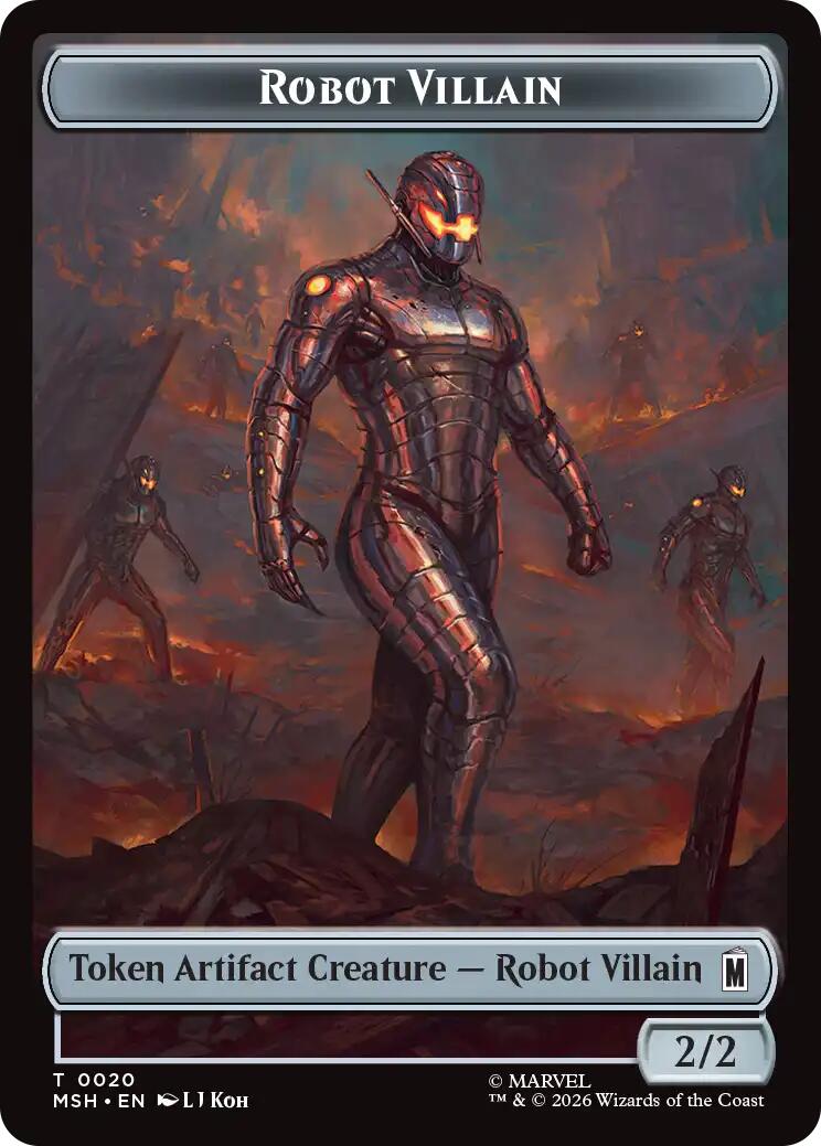 Villain // Robot Villain Double-Sided Token (009//020) [Marvel Super Heroes Tokens] | Devastation Store