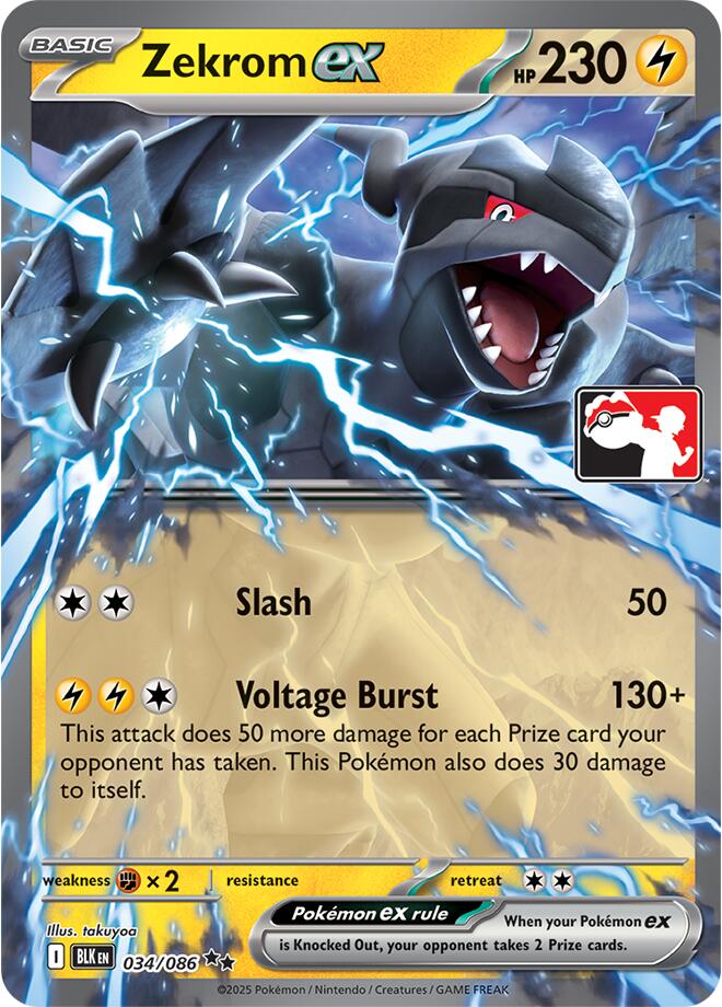 Zekrom ex (034/086) (Right Stamp) [Prize Pack Series Nine] | Devastation Store