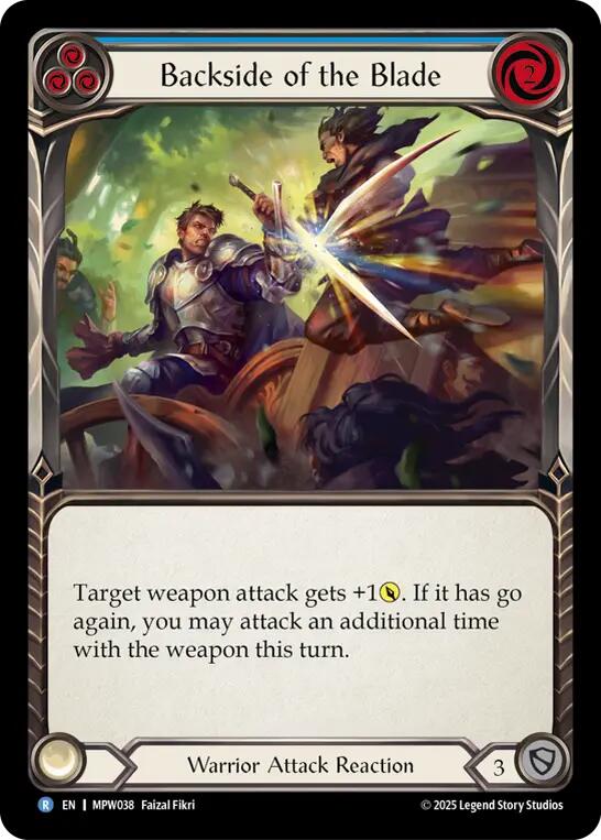 Backside of the Blade (Blue) [MPW038] (Mastery Pack Warrior)  Rainbow Foil | Devastation Store