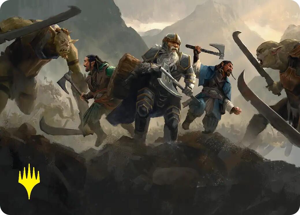 Struggle of Howling Steel Art Card (Gold-Stamped) [The Hobbit Art Series] | Devastation Store