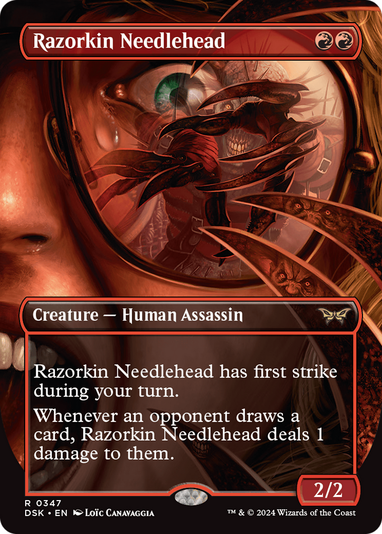 Razorkin Needlehead (Borderless) [Duskmourn: House of Horror] | Devastation Store