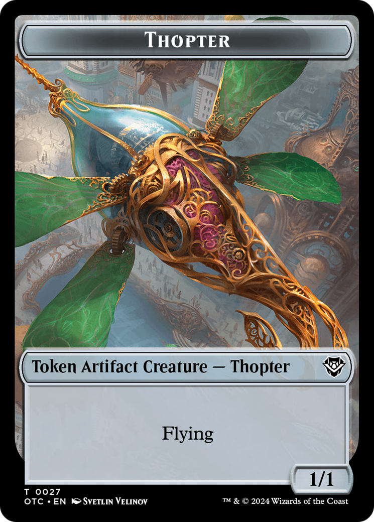 Thopter // Treasure Double-Sided Token [Outlaws of Thunder Junction Commander Tokens] | Devastation Store