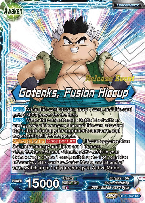 Son Goten & Trunks // Gotenks, Fusion Hiccup (Fighter's Ambition Holiday Pack) (BT19-035) [Tournament Promotion Cards] | Devastation Store