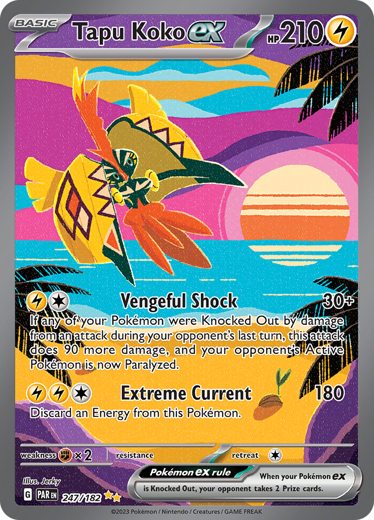 Tapu Koko ex (247/182) [Scarlet & Violet: Paradox Rift] | Devastation Store