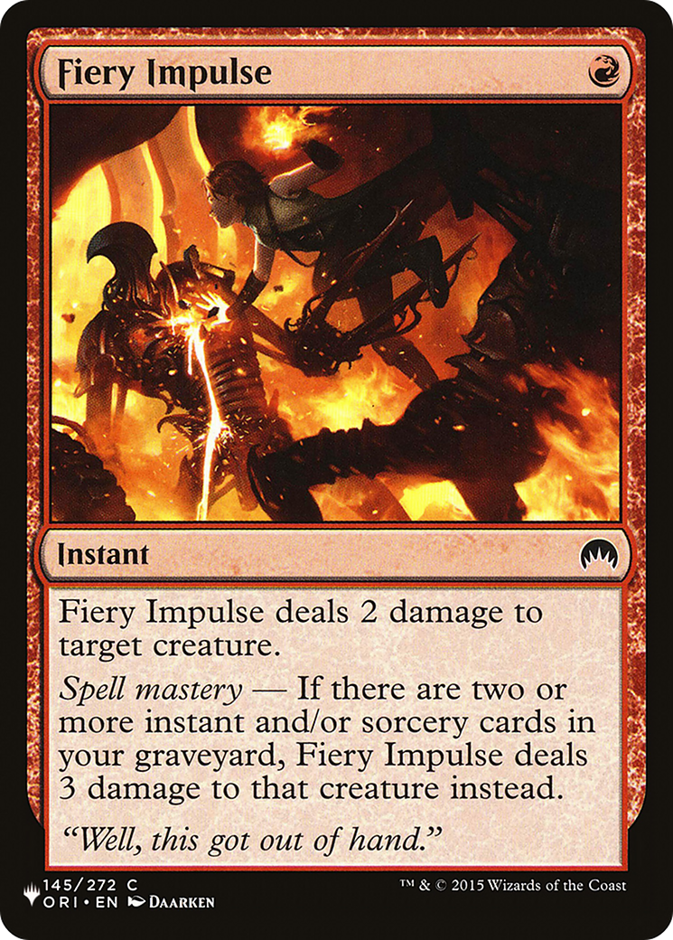 Fiery Impulse [The List Reprints] | Devastation Store