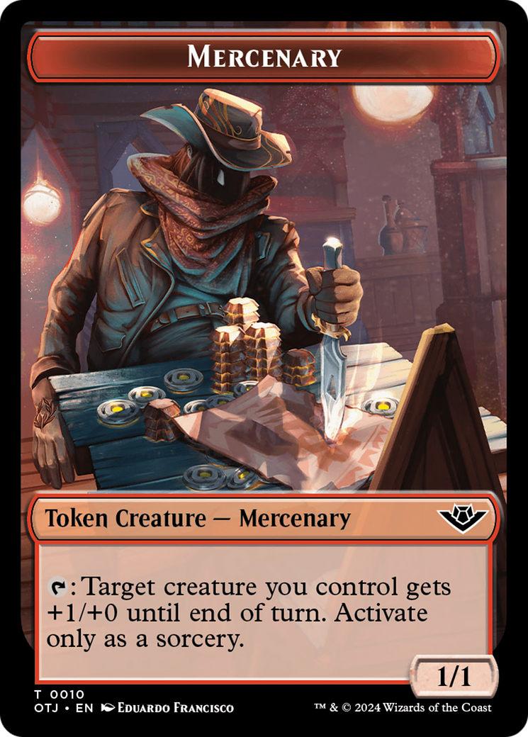 Mercenary // Treasure Double-Sided Token [Outlaws of Thunder Junction Tokens] | Devastation Store