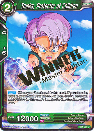 Trunks, Protector of Children (Winner Stamped) (BT1-069) [Tournament Promotion Cards] | Devastation Store