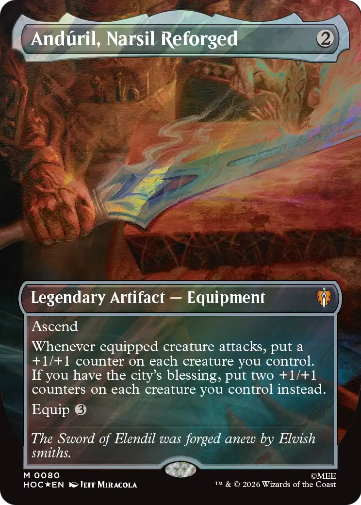 Anduril, Narsil Reforged (Borderless) (Surge Foil) [The Hobbit: Eternal-Legal] | Devastation Store