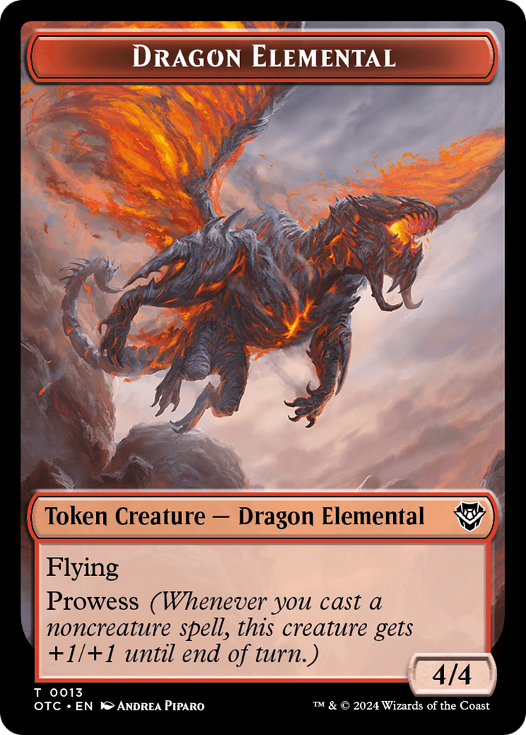 Dragon Elemental // Treasure Double-Sided Token [Outlaws of Thunder Junction Commander Tokens] | Devastation Store