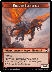 Dragon Elemental // Bird Illusion Double-Sided Token [Outlaws of Thunder Junction Commander Tokens] | Devastation Store