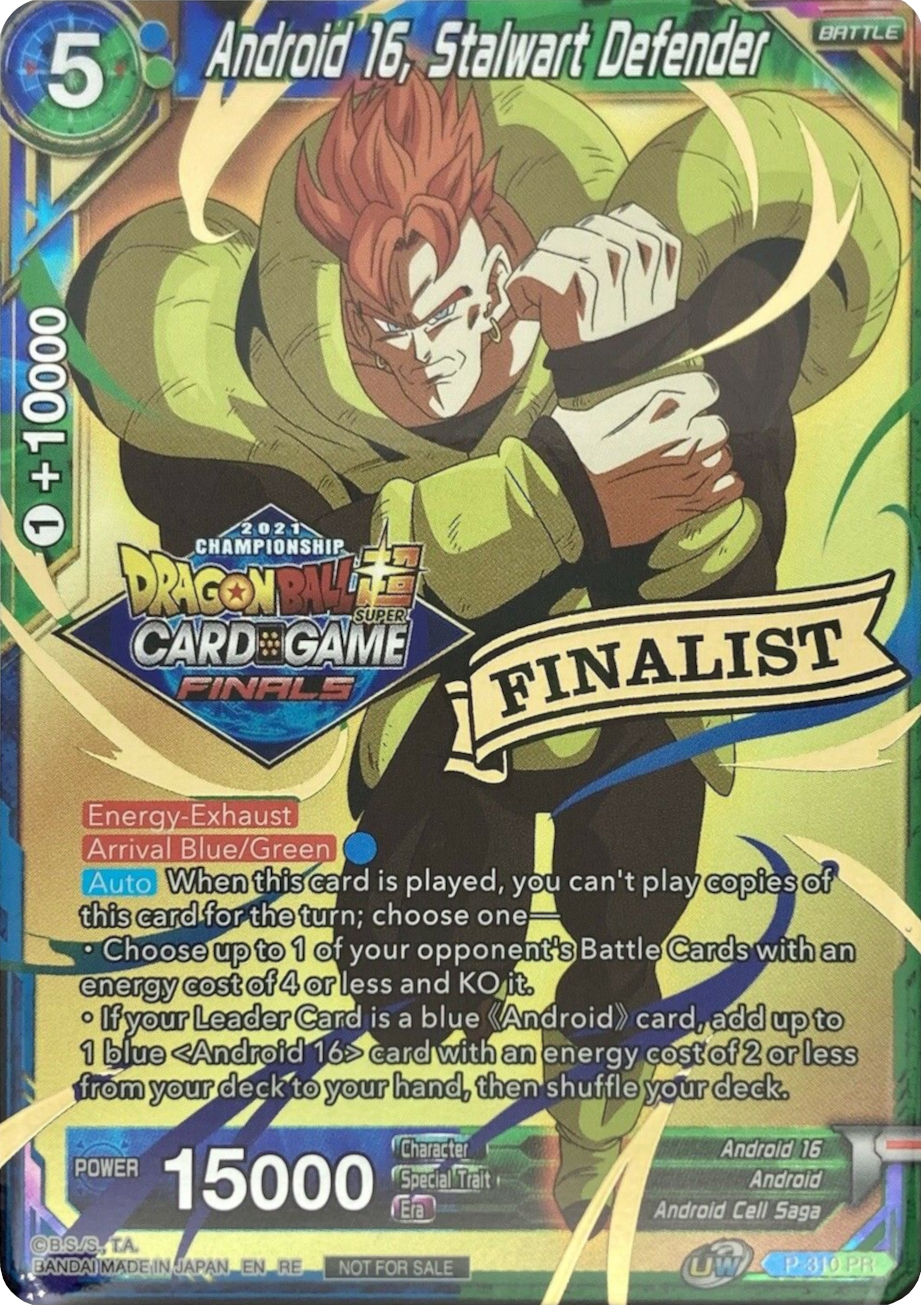 Android 16, Stalwart Defender (2021 Tournament Pack Vault Set - Finalist Gold Stamped) (P-310) [Tournament Promotion Cards] | Devastation Store