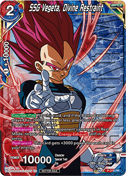 SSG Vegeta, Divine Restraint (Unison Warrior Series Boost Tournament Pack Vol. 7 - Winner) (P-376) [Tournament Promotion Cards] | Devastation Store