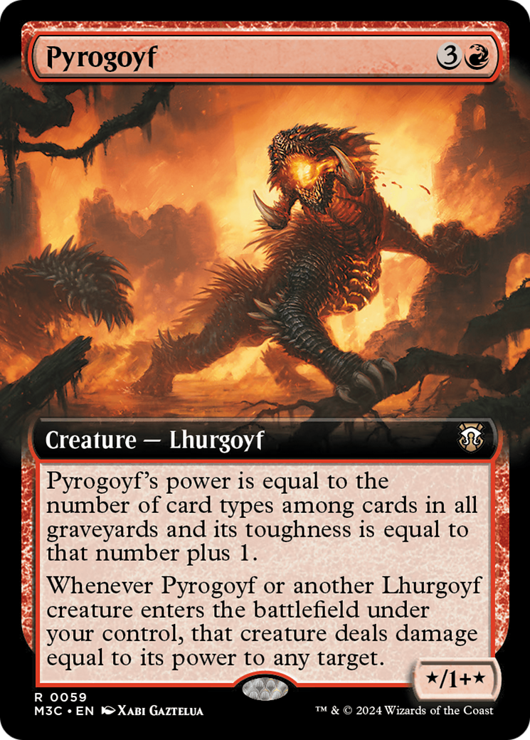 Pyrogoyf (Extended Art) (Ripple Foil) [Modern Horizons 3 Commander] | Devastation Store