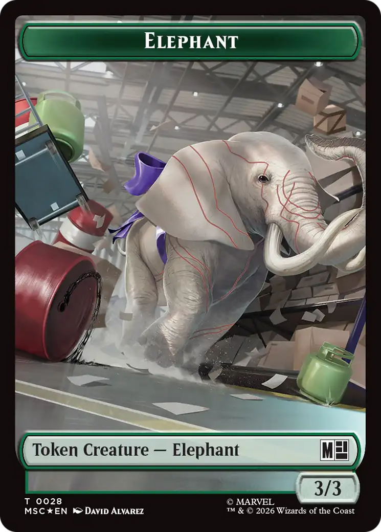 Rhino (029) // Elephant (028) Double-Sided Token (Surge Foil) [Marvel Super Heroes Commander Tokens] | Devastation Store