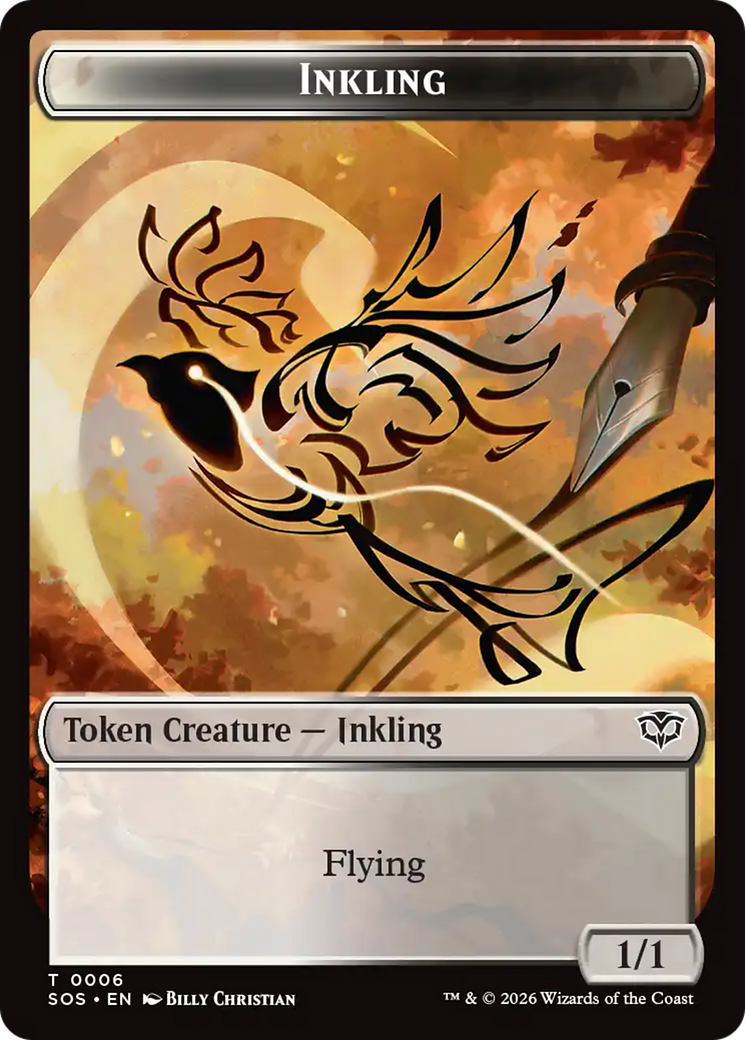 Fractal (0004) // Inkling (006) Double-Sided Token [Secrets of Strixhaven Tokens] | Devastation Store