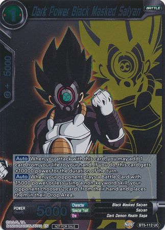 Dark Power Black Masked Saiyan (Event Pack 3 - 2019) (BT5-112_PR) [Promotion Cards] | Devastation Store