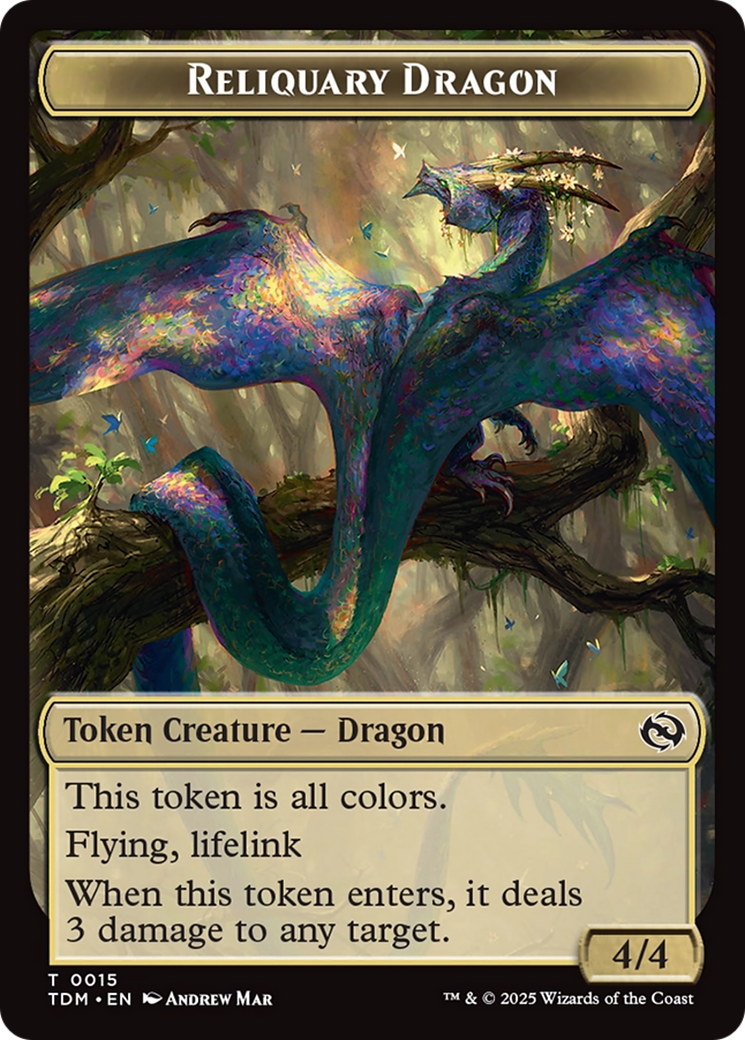 Reliquary Dragon // Dragon (0011) Double-Sided Token [Tarkir: Dragonstorm Tokens] | Devastation Store