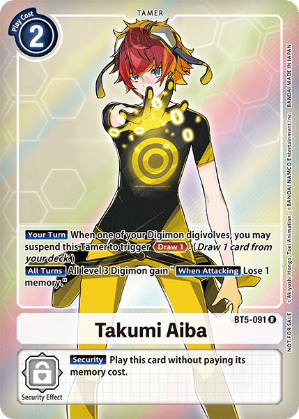 Takumi Aiba [BT5-091] (Buy-A-Box Promo) [Battle of Omni Promos] | Devastation Store