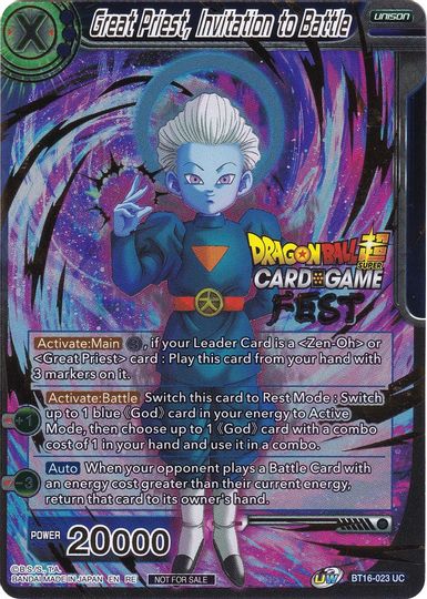 Great Priest, Invitation to Battle (Card Game Fest 2022) (BT16-023) [Tournament Promotion Cards] | Devastation Store