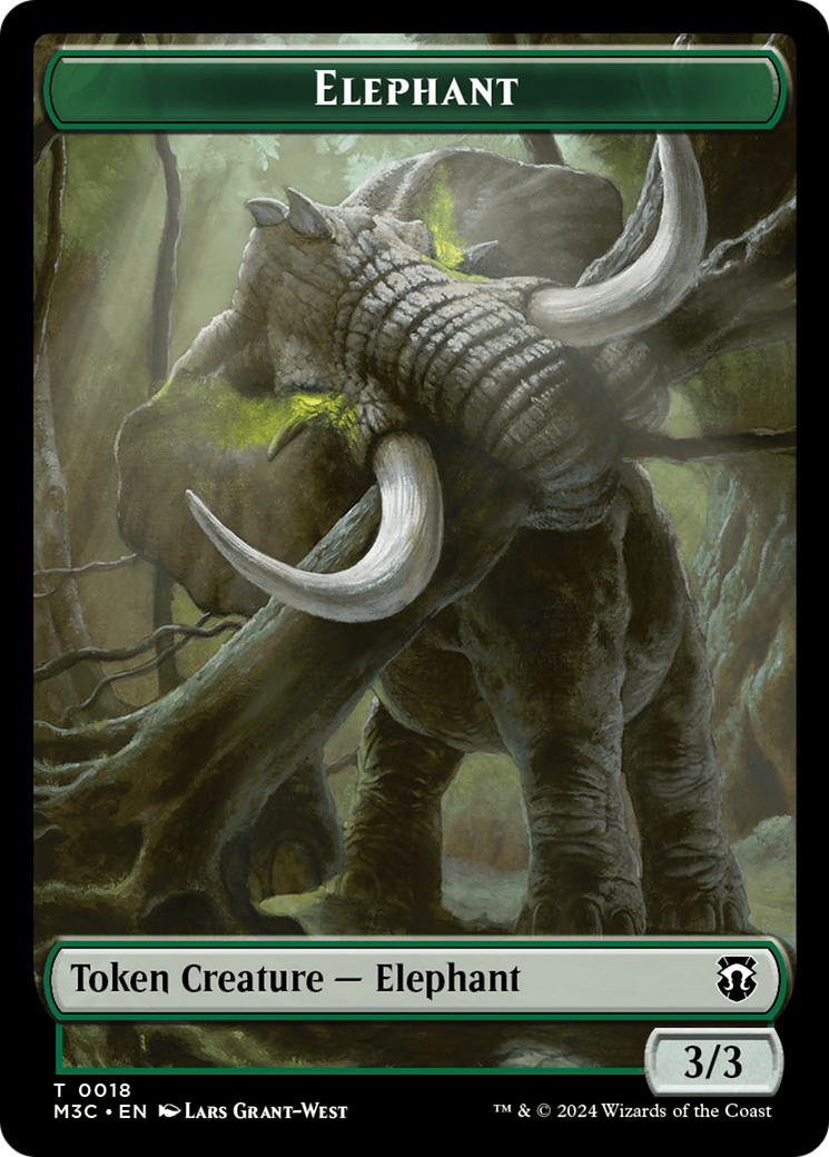 Elephant // Zombie Double-Sided Token [Modern Horizons 3 Commander Tokens] | Devastation Store