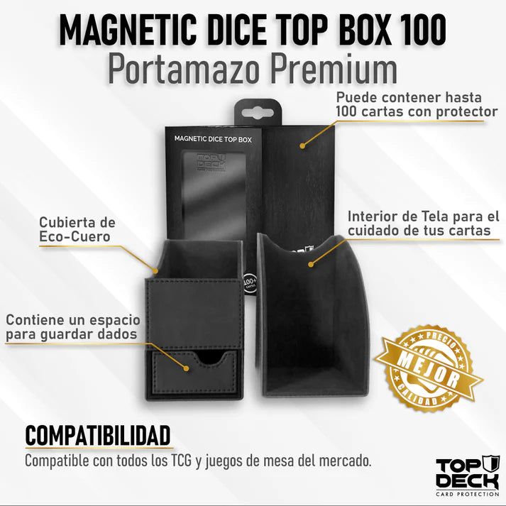 Portamazo Top Deck Magnetic Dice Ecocuero Con Bandeja De Dado | Devastation Store