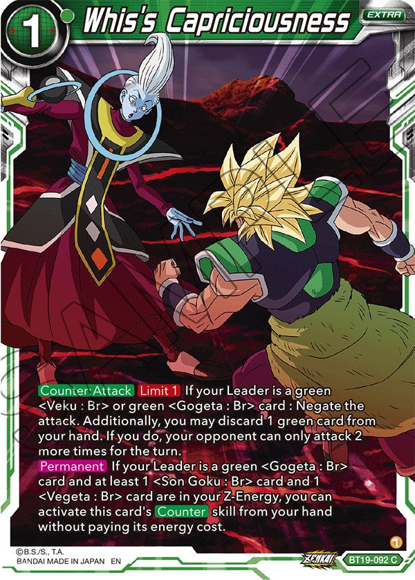 Whis's Capriciousness (BT19-092) [Fighter's Ambition] | Devastation Store