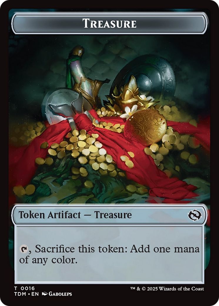 Dragon (0014) // Treasure Double-Sided Token [Tarkir: Dragonstorm Commander Tokens] | Devastation Store