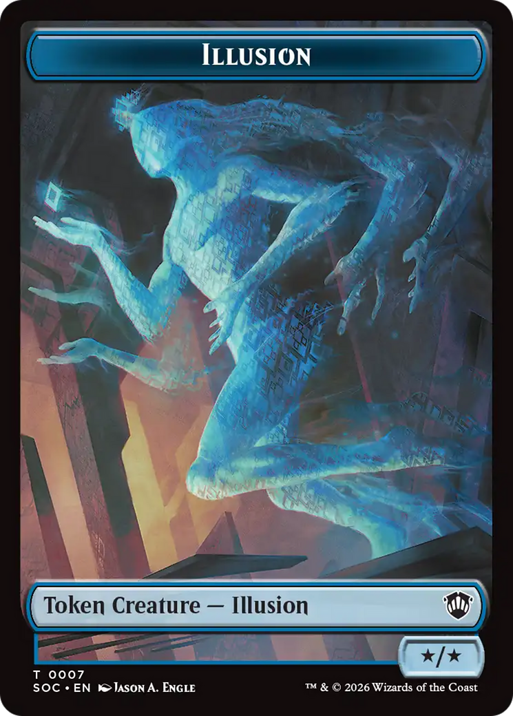 Spirit (0006) // Illusion Double-Sided Token [Secrets of Strixhaven Commander Tokens] | Devastation Store